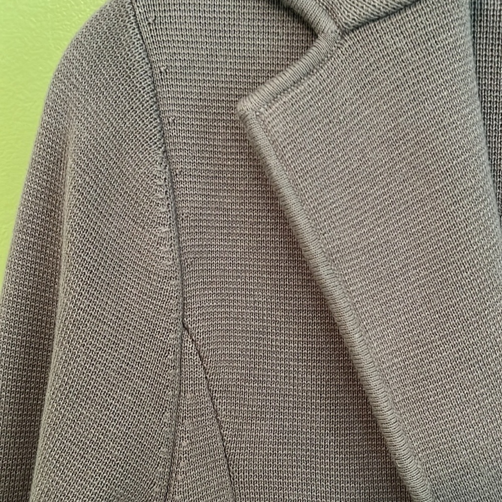 New Talbots Notched Collar Sweater Blazer, olive. - Picture 4 of 6